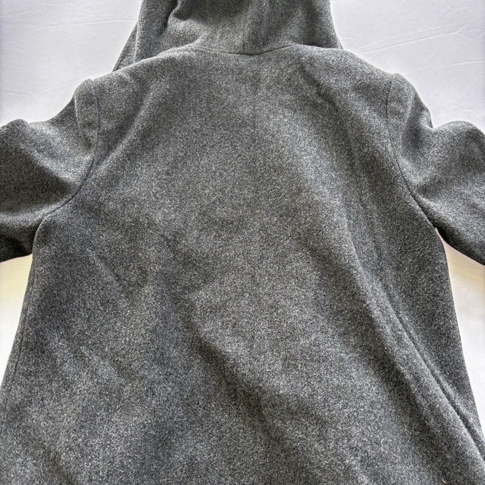 Vintage Mackintosh Vestcoat Wool Hooded Coat Men's Large Gray Red Lined - Picture 6 of 10